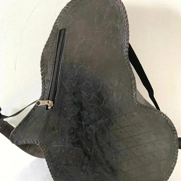 Handmade  unisex black brown leather backpack main image 14